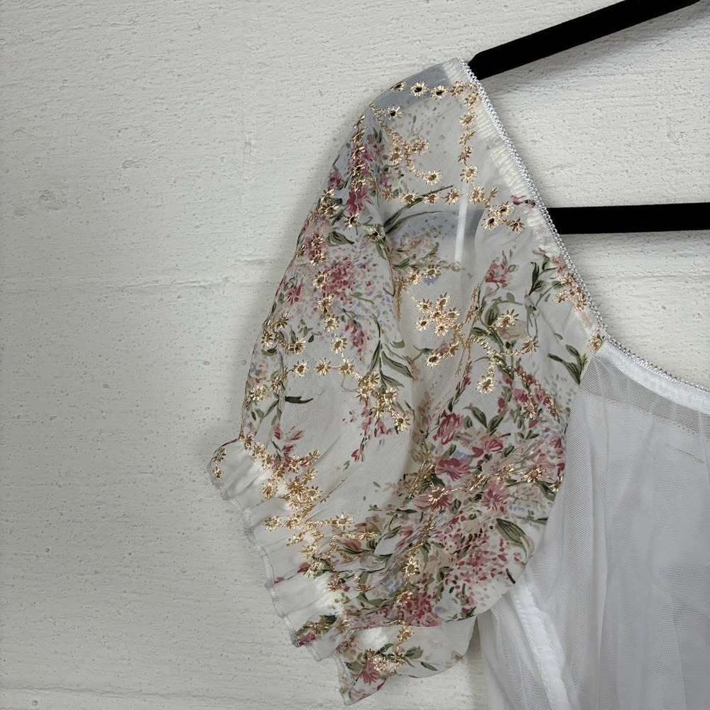 NEW Francesca's‎ Anna Floral Corset Top Size M Regency Wedding Bridal Dainty Ren - Picture 8 of 14